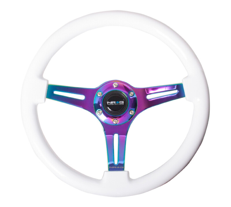 NRG Classic Wood Grain Steering Wheel (350mm) White Paint