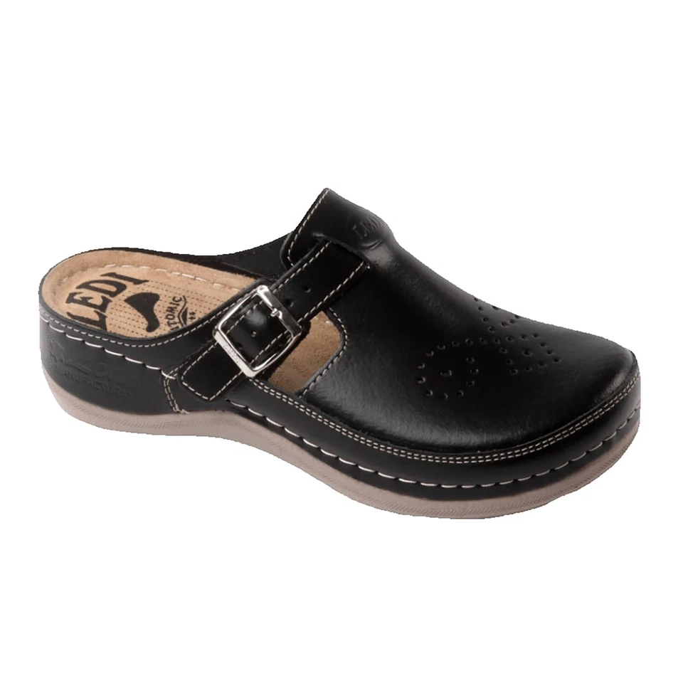 LEDI Anatomic 402 Leder Slipper Damen Komfort Maultier Clogs Pantoletten