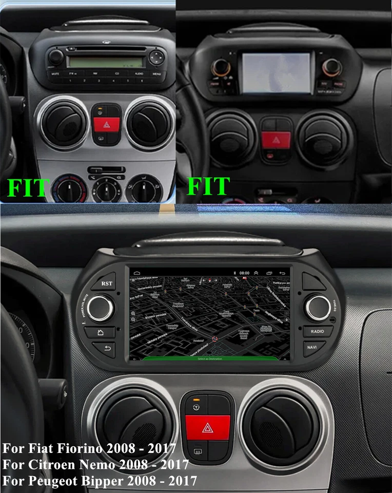7" Autoradio GPS For Fiat Fiorino Citroen Nemo Peugeot Bipper 2008-2017 Carplay - Bild 4 von 4