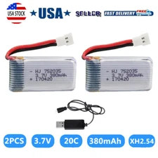 2Pcs 3.7V 25C 380mAh 702035 Battery Lipo For Syma X3 Hubsan X4/H107d RC Drone