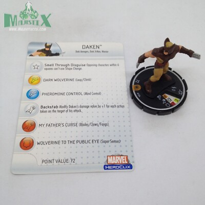 Heroclix Web of Spider-Man set Daken #104 Limited Edition figure w/card!