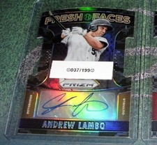 Andrew Lambo 2015 Prizm Camo Auto Die Cut Serial # 37/199 Pittsburgh Pirates 