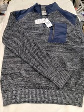 NWT Men's Gray Sweater with Navy Accents