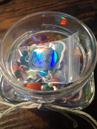 Decorative Glass Mystery Jewelry Jar  With Handmad