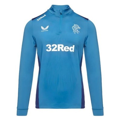 NEU UND VERPACKT Original Castore Rangers FC Spieler Training 1/4 Reißverschluss Midlayer - Größe XL
