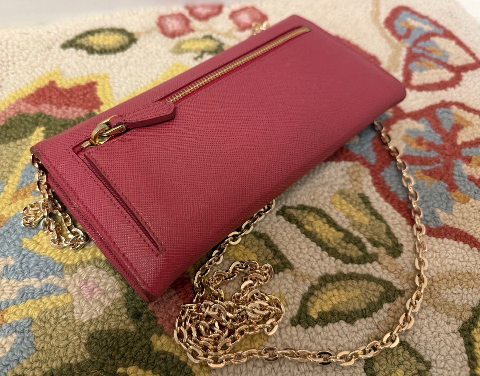 PRADA Peonia Feminine Saffiano Leather Long Flap Bifold W/ Added Crossbody thumbnail 10