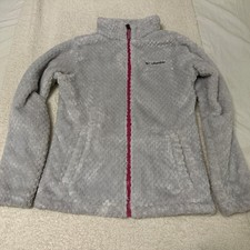 COLUMBIA Girls Large 14/16 Pearly Gray FIRESIDE SHERPA FLEECE JACKET Zip Up