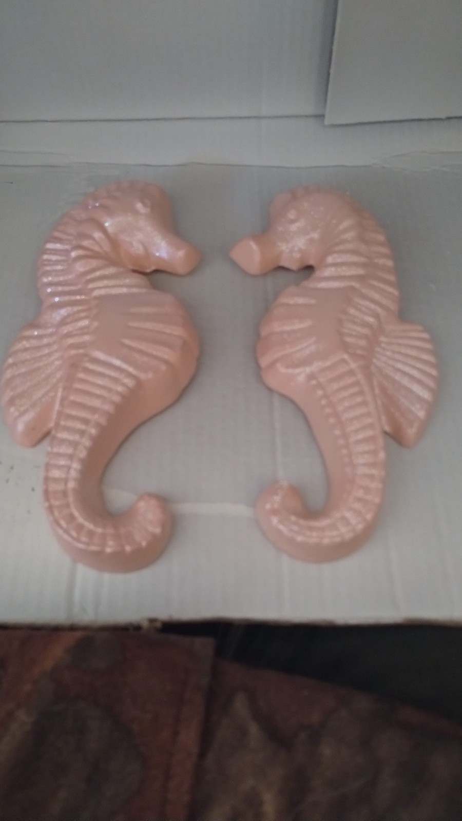 Chalkware Sea Horse Wall Plaques