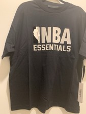 Essentials Fear of God Men's Black NBA Graphic Logo Crew Neck T-Shirt M