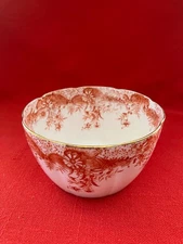 c 1896 Wileman & Co (Foley) daisy shaped sugar "Fern" pattern #5897 terracotta