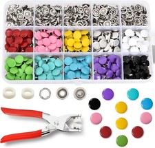 XLYAXOP 200 Sets Snap Button Kit with Press Pliers Fastener Tool, 803Pcs 9.5mm M