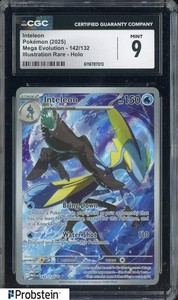 2025 Pokemon Mega Evolution 142/132 Inteleon IR Holo CGC 9 MINT