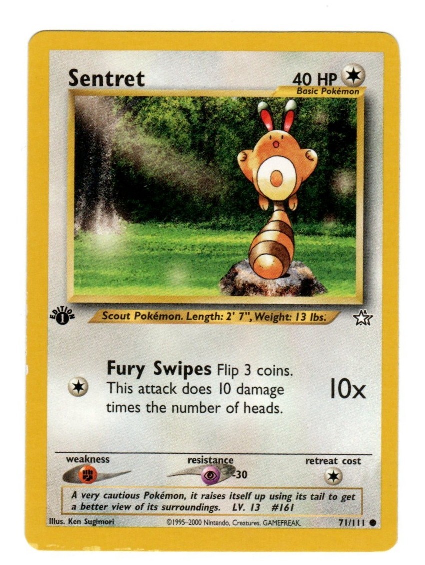 Pokémon TCG Sentret Neo Genesis 71/111 Regular 2000 Vintage 1st Edition - NM