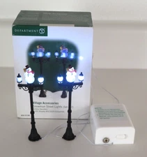 Dept. 56 SNOWMAN STREET LIGHTS Set of 2 #56.53189 CHRISTMAS VILLAGE in Box Works