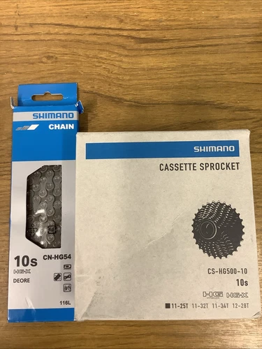 Combo de casete Tiagra de 10 velocidades Shimano HG500 11-25T y cadena Hg54-
