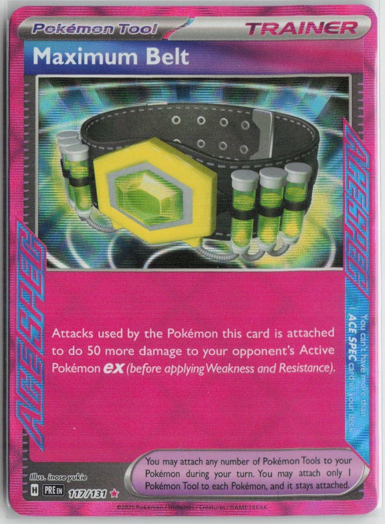 Maximum Belt ACE SPEC Rare SV: Prismatic Evolutions 117/131 NM