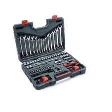 Crescent Mechanic Tool Set, SAE & Metric 128pc 3/8" Rachet w Organizer Case