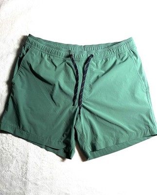 Green Swim Trunks Mens Medium Track Shorts With Mesh