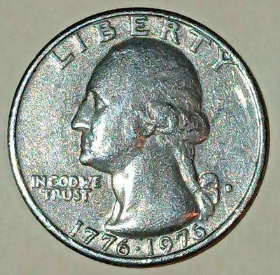 1776-1976 D Bicentennial Quarter ERROR Filled 'D' Mint DDR Star