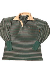 Vintage Green Striped Longsleeves Shirt Grand Slam Munsingwear M