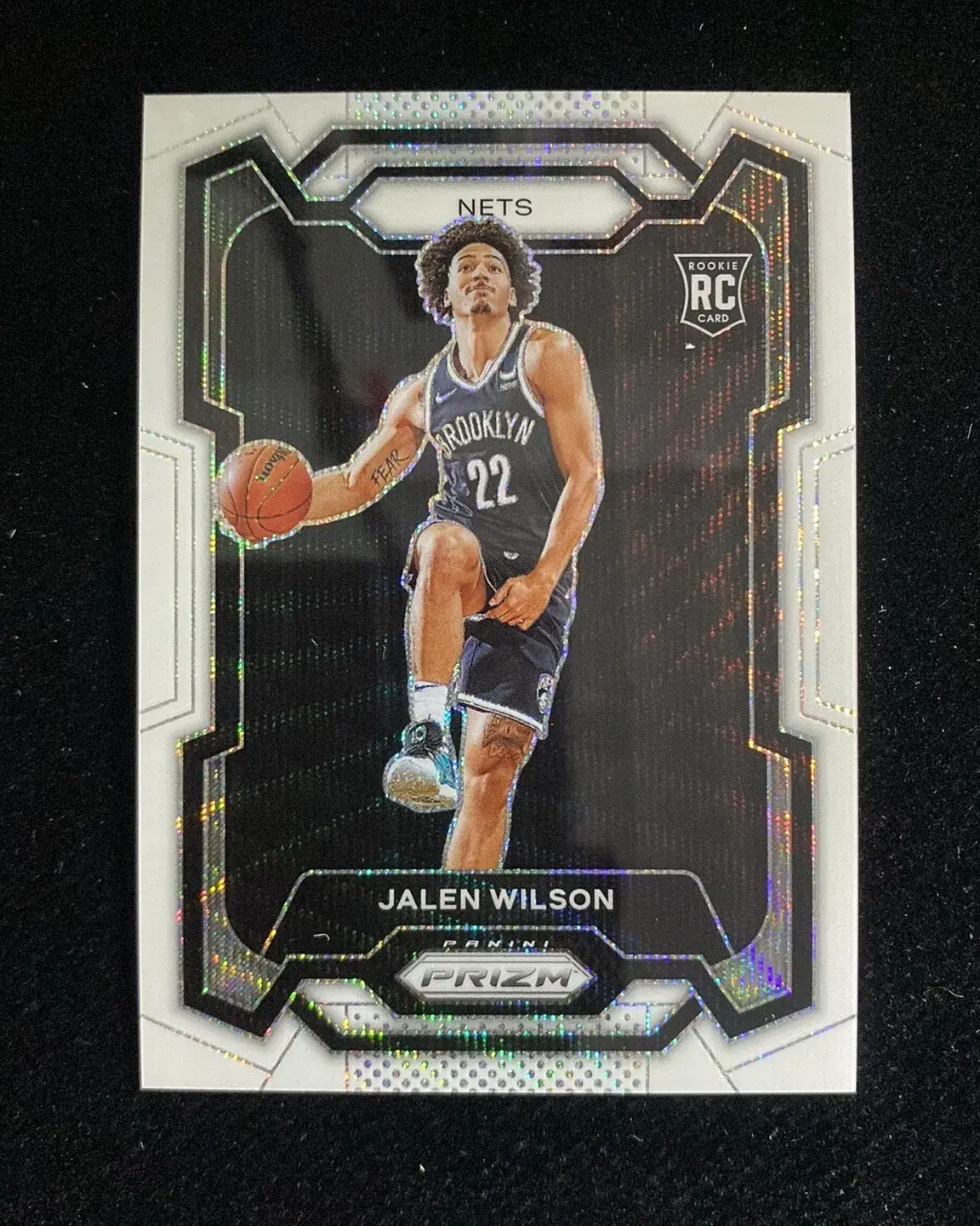 2023-24 Panini Prizm White Wave #128 Jalen Wilson RC Rookie 01/38 Nets xj39