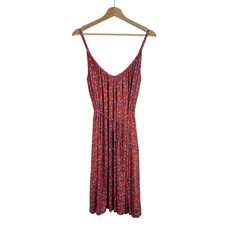 Boden Strappy Jersey Dress in Geo Poppy 16/18L Sleeveless Easy Casual
