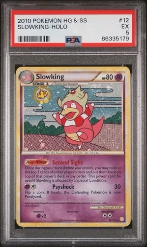 2010 POKEMON HEARTGOLD & SOULSILVERSLOWKING-HOLO 12 PSA 5