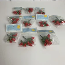 Bridal Roses Floral Accessories Rosebuds Lot Of 10 Red Crafting NWOT Wedding
