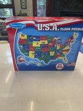 Melissa Doug Floor Puzzle United States of America Map 51 Jumbo Piece USA 440