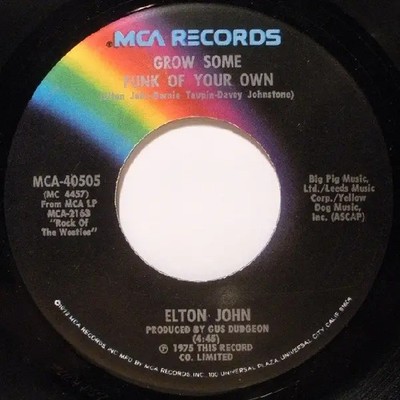 Elton John Grow Some Funk Of Your Own Vinyl Single 7inch NEAR MINT MCA Record