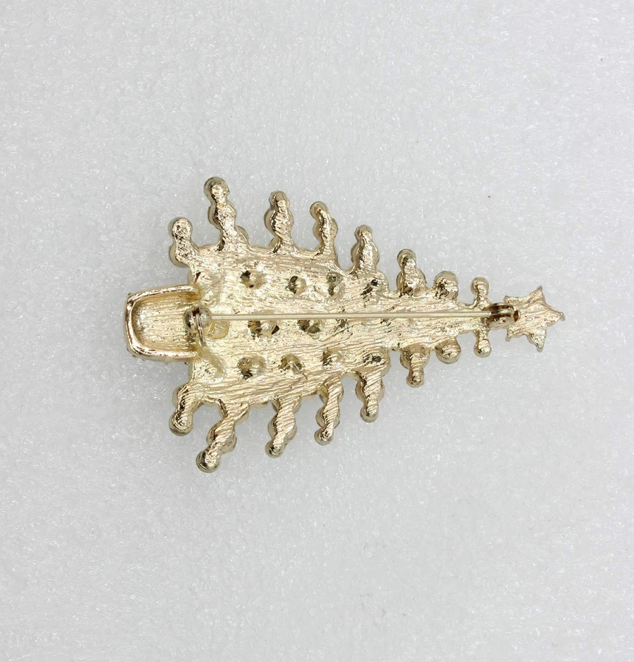 New Best Gorgeous Rhinestone Crystal Christmas Tree Pin Brooch Free Shipping - Image 3 of 3