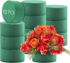 12Pcs Round Floral Foam Blocks, Wet and Dry Bricks for Fresh