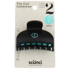 3 Pack Scunci The Curl Collective No Slip Grip Strong Hold Jaw Clip, Wavy