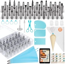 90 PCs Piping Bags and Tips Set, Cake Decorating Supplies Kit with 55 Numbered I
