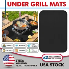 Under Grill Floor Mat Fireproof Grill Mat Deck Oil Proof Deck Protector 24" X16"