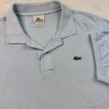 Lacoste Polo Shirt Mens Size 7 2XL Light Blue Short Sleeve Cotton Gator Logo