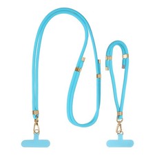 Adjustable Phone Crossbody Lanyard and Wrist Strap Lanyard Kit, Sky Blue