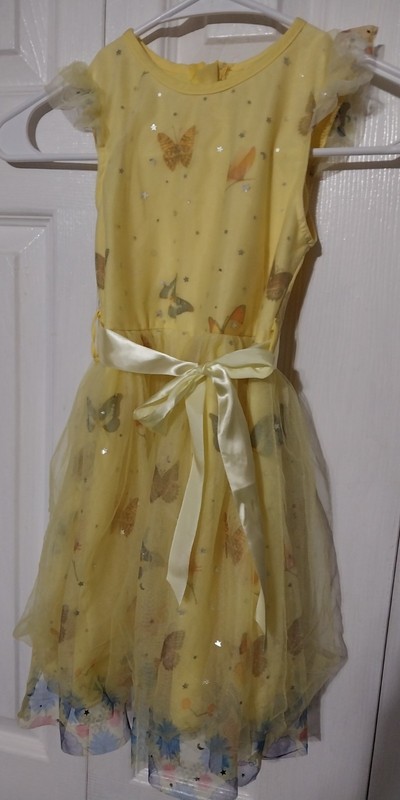 Shein girls size 5 flutter sleeve layered butterfly dress