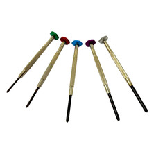 Watchmakers Screwdriver Set of 5 Anodised 1-5 Phillips Type Anchor Watch Repair