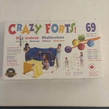 Crazy Forts! 69 Piece Buildable Indoor/Outdoor Play Fort Playset - Multicolor