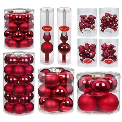 Inge Glas Weihnachtskugeln rot  Ochsenblut matt glanz Christbaumkugeln Kugeln