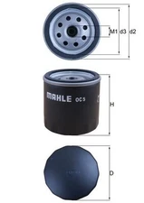 Mahle OC 5 Oil Filter for Benelli, Bimota, Cagiva, Citroën, Ducati, Moto Guzzi, Peugeot,