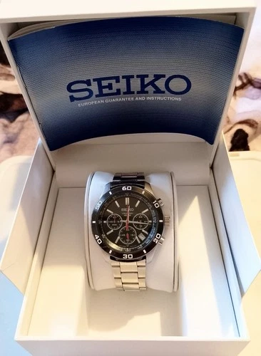 Vintage Seiko 6T63-00E0 Chronograph Stainless Steel Date Quartz Mens Authentic