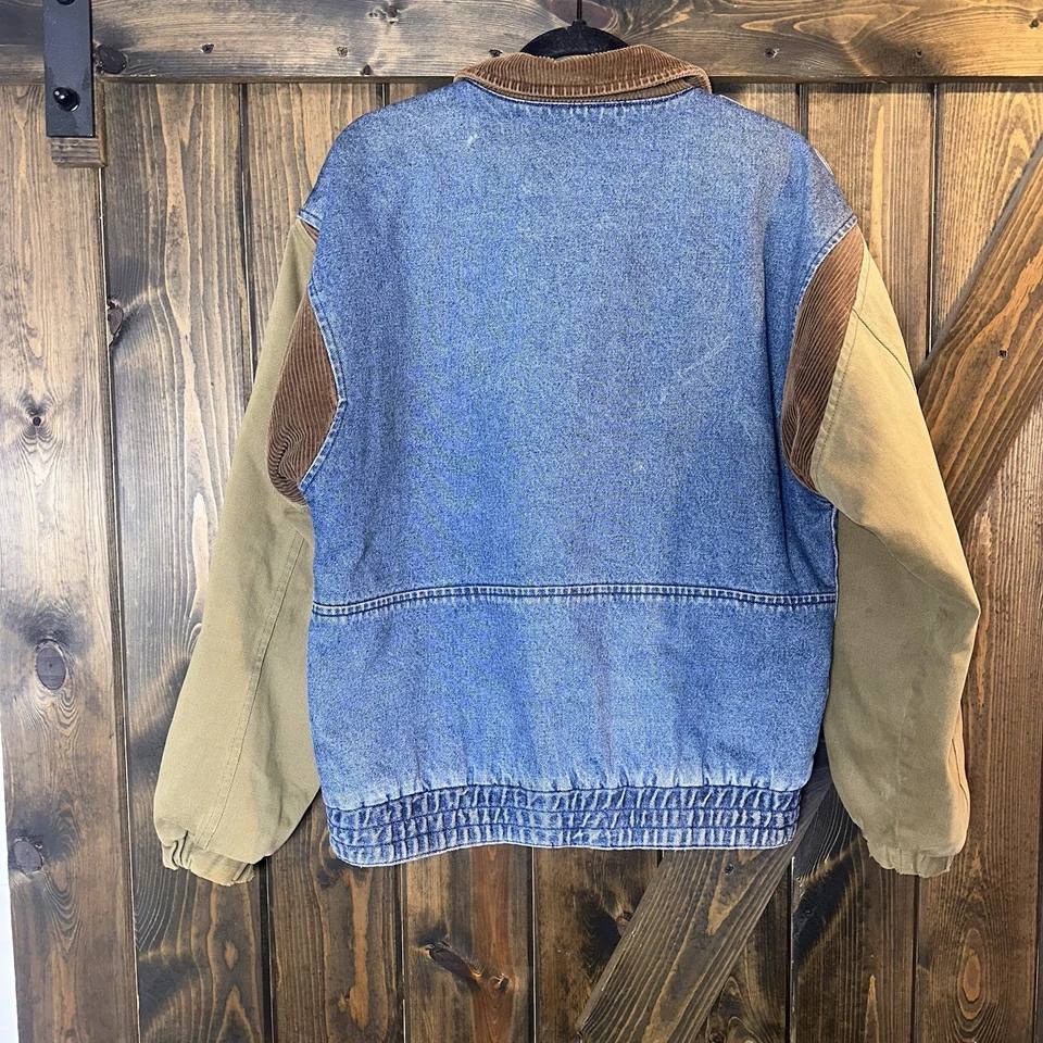 Vintage Class Club  Denim Jacket Bomber Jean Trucker Flight Corduroy Sz XL - Image 3 of 4