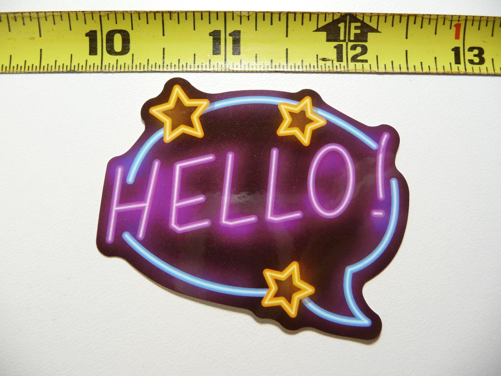Funny Cute Neon Hello Exclamation Vinyl Decal Sticker for Decor