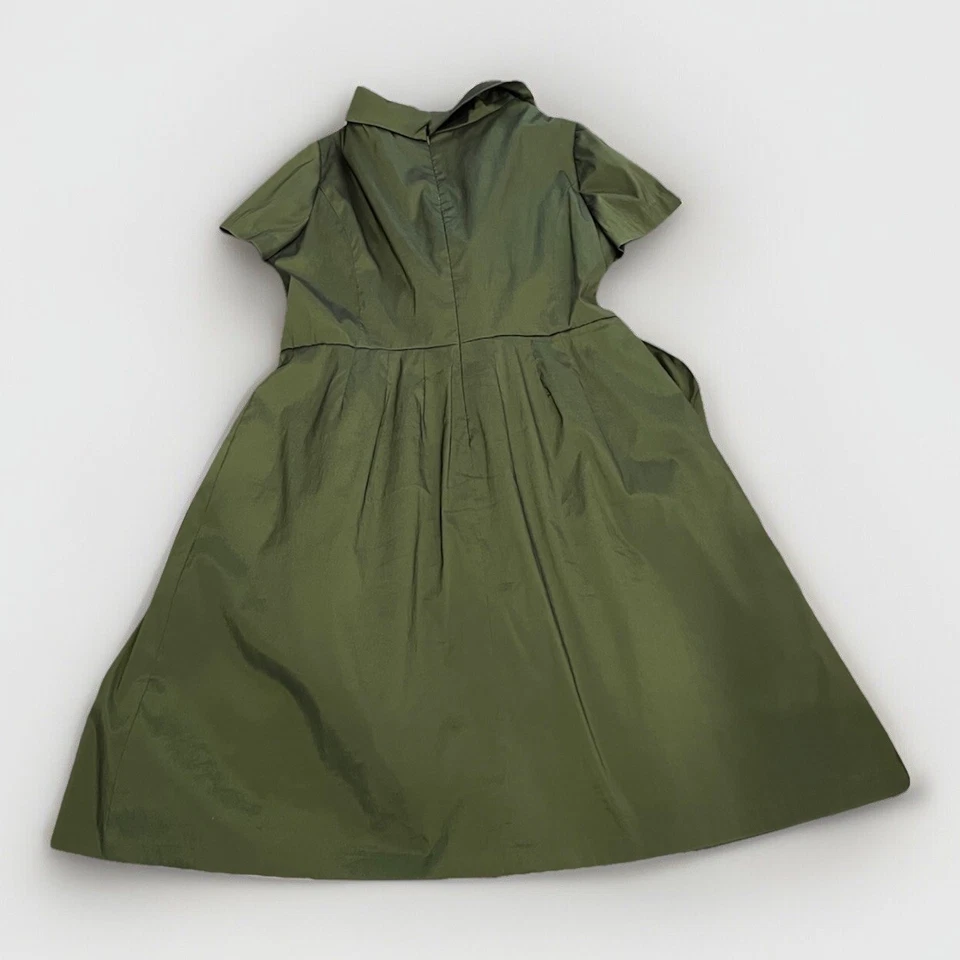 Julian Taylor Holiday Cocktail Party Belted Dress women’s 14W Green Jeweled Zip - Image 3 of 4