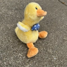 Russ Berrie Vtg DINK The Duck #377 Plush Blue Bow Tie Stuffed Animal Retired