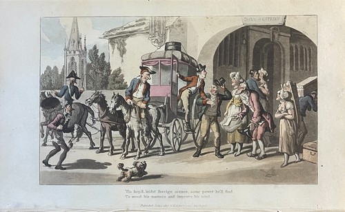 1817 Rowlandson TIS HOP'D MIDST FOREIGN SCENES... The Dance Of Life HC Etching