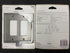 Lot of 2 Allen  Roth 2 Gang 5  X 5   Brushed Nickel Decorator Wall Plate 4896595