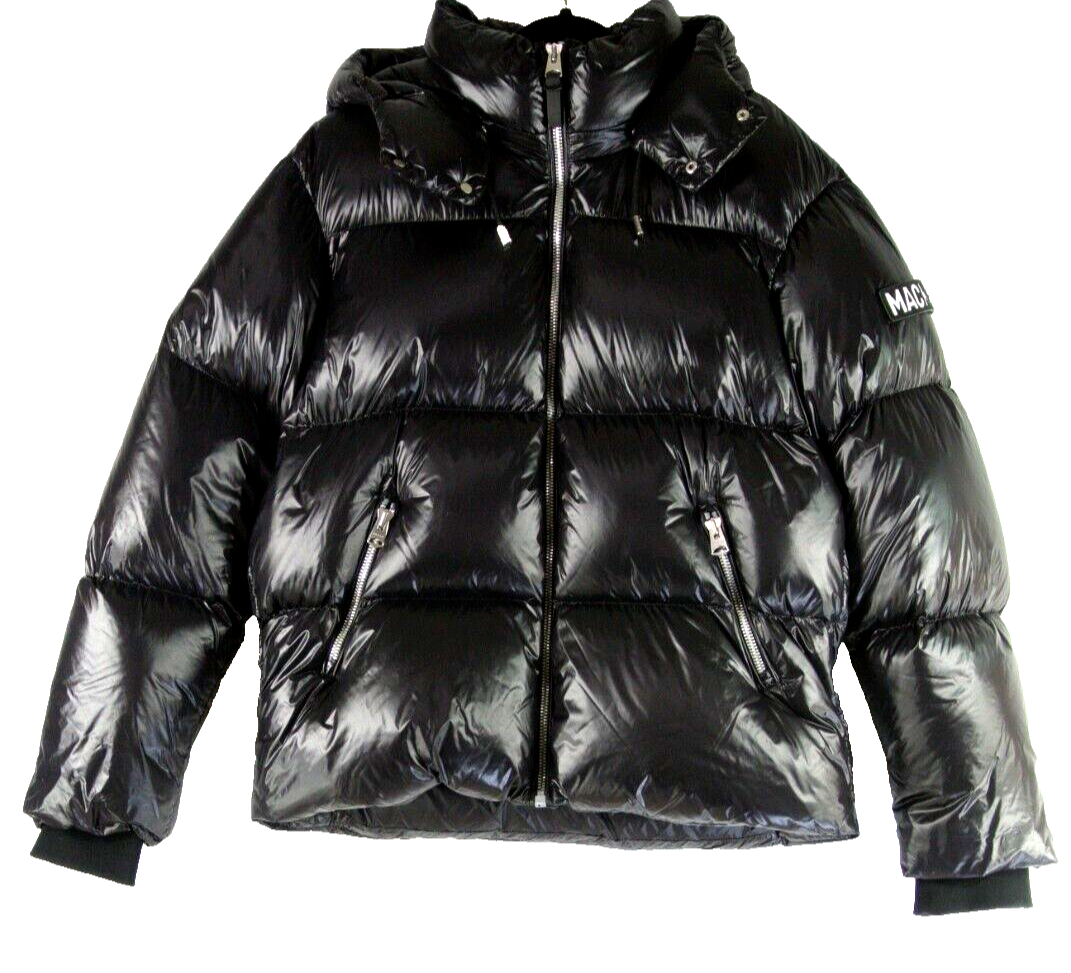 NEW Mackage Men's Kent Short Hooded Puffer Coat In Black SZ 44